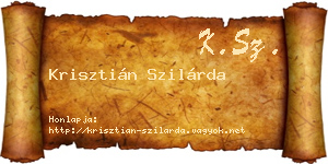 Krisztián Szilárda névjegykártya